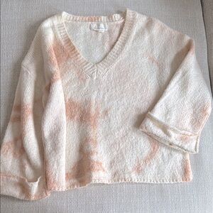 Anthropologie Pink Hand Dyed Sweater with Bell Sleeves